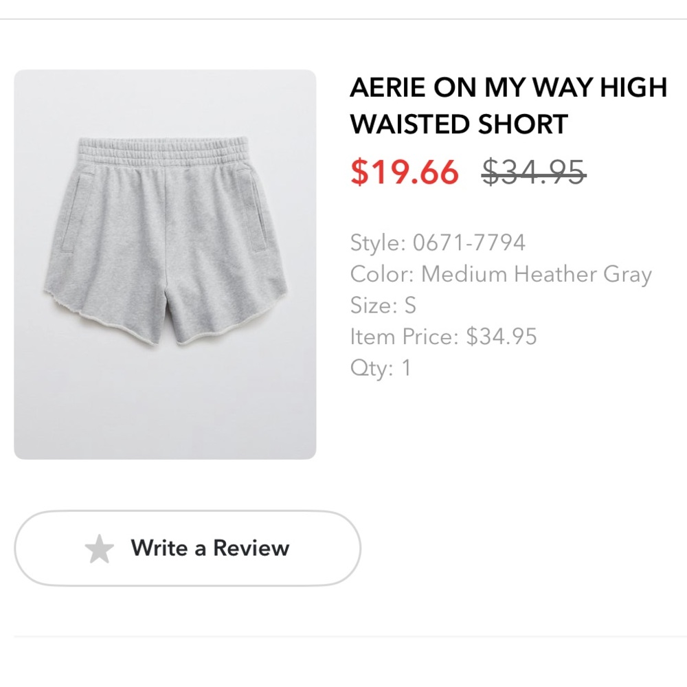 Aerie On My Way High-Waisted Blue Short🌀